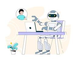assistant robot et conversation vecteur