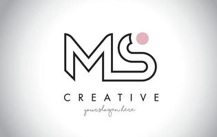 création de logo de lettre ms avec une typographie moderne et créative à la mode. vecteur