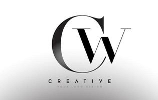 cw cw lettre design logo logo icône concept avec police serif et style classique élégant look vecteur