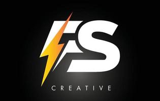 création de logo de lettre fs avec éclairage éclair. logo de lettre de boulon électrique vecteur