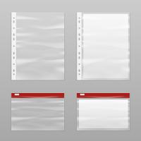 Papier entier et sachets en plastique vides Icon Set vecteur