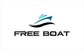 illustration vectorielle de conception de logo de bateau gratuit vecteur