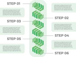 conception de modèle de vecteur d'infographie 6 étapes dans le modèle d'entreprise