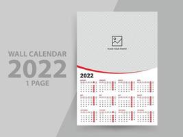 modèle de calendrier mural 2022 vecteur