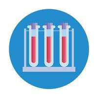 Icône isolé de laboratoire d'essai de tubes vecteur