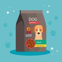 nourriture de qualité pour chien en sac vecteur