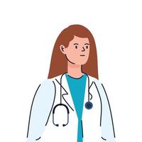 icône de personnage d'avatar féminin médecin vecteur