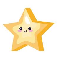 icône de style kawaii magique étoile mignonne vecteur