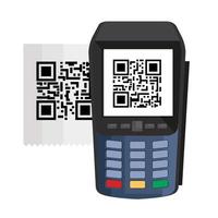 dataphone avec scan code qr vecteur