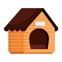 icône isolé de maison de chien en bois vecteur
