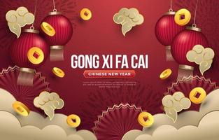 gong xi fa cai fond vecteur