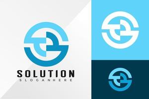 lettre s solution logo design illustration vectorielle modèle vecteur