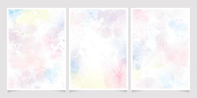 fond d'aquarelle de bonbons de licorne pastel arc-en-ciel pour la collection de cartes d'invitation de mariage vecteur