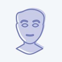 icône visage humain - style à deux tons - illustration simple, bonne pour les impressions, les annonces, etc. vecteur