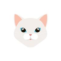 visage de chat icône isolé blanc vecteur