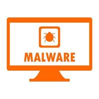 malware sur pc sur fond blanc vecteur