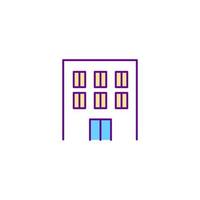 icône de couleur rvb de bâtiment résidentiel vecteur