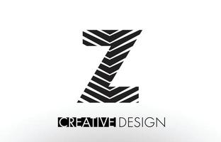 conception de lettre de lignes z avec un zèbre élégant et créatif vecteur