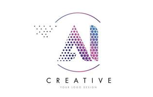 ai ai rose magenta en pointillé bulle lettre logo design vecteur