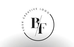 création de logo de lettre bf serif avec une coupe croisée créative. vecteur