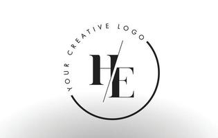 il création de logo de lettre serif avec une coupe croisée créative. vecteur