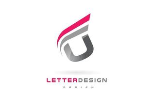 création de logo de lettre u. concept de lettrage moderne futuriste. vecteur