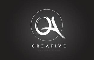 création de logo de lettre de brosse q. concept de logo de lettres manuscrites artistiques. vecteur