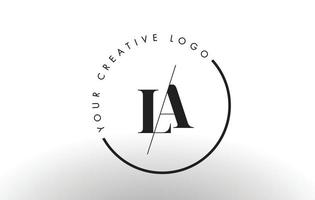 création de logo de lettre la serif avec une coupe croisée créative. vecteur