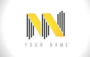 nn logo de lettre de lignes noires. modèle de vecteur de lettres de ligne créative.