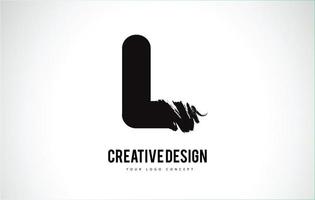 l lettre logo design pinceau coup de peinture. coup de pinceau noir artistique. vecteur