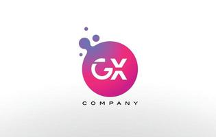 création de logo de points de lettre gx avec des bulles créatives à la mode. vecteur