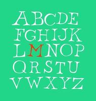 alphabet de lettres latines. le style est libre, arbitraire, inscription des caractères à la main. vecteur