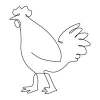 un seul dessin d'animal coq pour l'identité du logo de l'entreprise. concept de mascotte d'oiseau de coq pour l'icône de l'agriculture. ligne continue à la mode dessiner illustration de conception graphique vectorielle vecteur