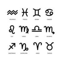 signes du zodiaque. ensemble des douze signes astrologiques. icônes vectorielles de ligne