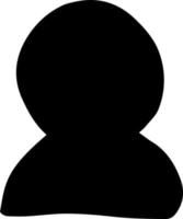 icône de silhouette d'homme, autocollant. croquis de style doodle dessinés à la main. , minimalisme, suiveur de symbole d'avatar monochrome vecteur
