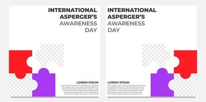 publication sur les réseaux sociaux de la journée internationale de sensibilisation à l'asperger vecteur