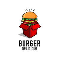logo de boîte de hamburger