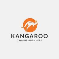création de logo de symbole naturel de la faune kangourou vecteur