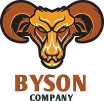 logo animal byson vecteur