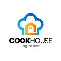 conception de logo dégradé maison chef cuisinier vecteur