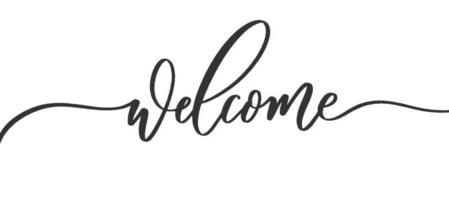 bienvenue - inscription calligraphique avec des lignes douces. vecteur