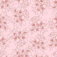 fleurs de modèle sans couture de vecteur avec des feuilles. illustration botanique pour papier peint, textile, tissu, vêtements, papier, cartes postales