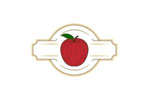 vecteur de conception de logo d'étiquette d'insigne de cidre de pomme vintage rétro