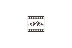 cinéma de montagne film rayures bobine production de film logo design vecteur