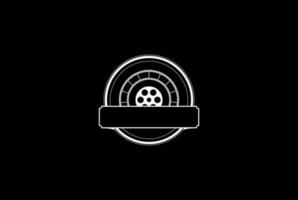 vecteur de conception de logo de production de film de bobine de film de cinéma rétro vintage