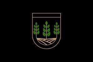 vintage plante feuille agriculture jardin nature logo design vecteur