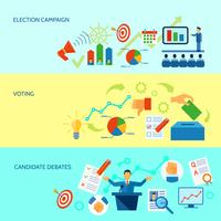 Bannière du processus de campagne électorale vecteur