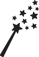silhouette de baguette magique avec des étoiles