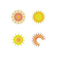 soleil, vecteur, illustration, icône, logo vecteur