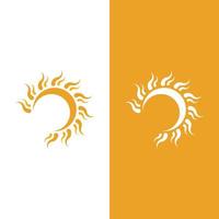 soleil, vecteur, illustration, icône, logo vecteur